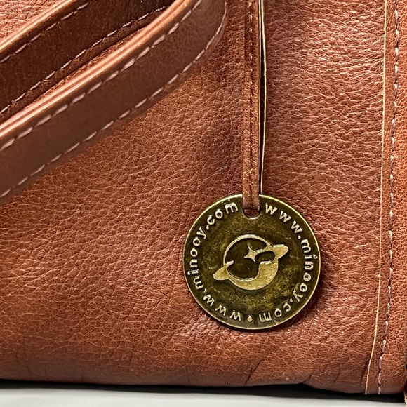 MINOOY “Urania Clutch Bag”/Organizer/Mini Crossbody in Light Cognac Leather - Picture 2 of 8